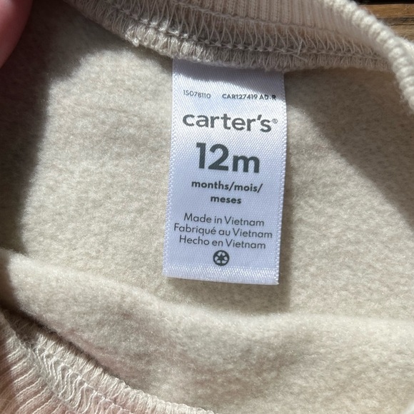 2 Carter's Blue Dinosaur and Cream Construction 12M Sweatshirts - Baby Toddler - Picture 5 of 5